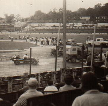 Dexter Park, N.Y., at Bushwick Baseball Club, stock cars and midgets 1951 to 1955